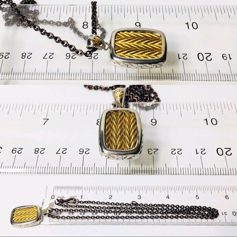Charriol  18k Gold Bronze Steel Pendant Necklace - Picture 5 of 6